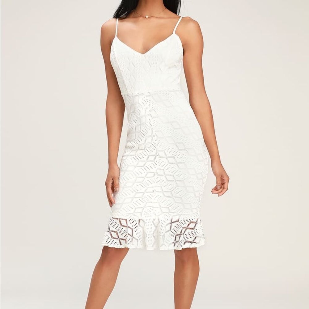 Lulus White Lace Dress - Small